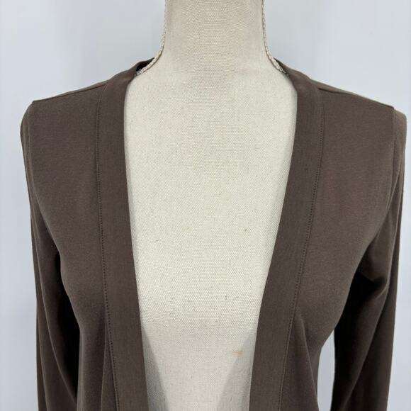 A Dip of Darling Brown Open Front Cardigan Sweater Size Small Cozy & Versatile - Picture 9 of 11